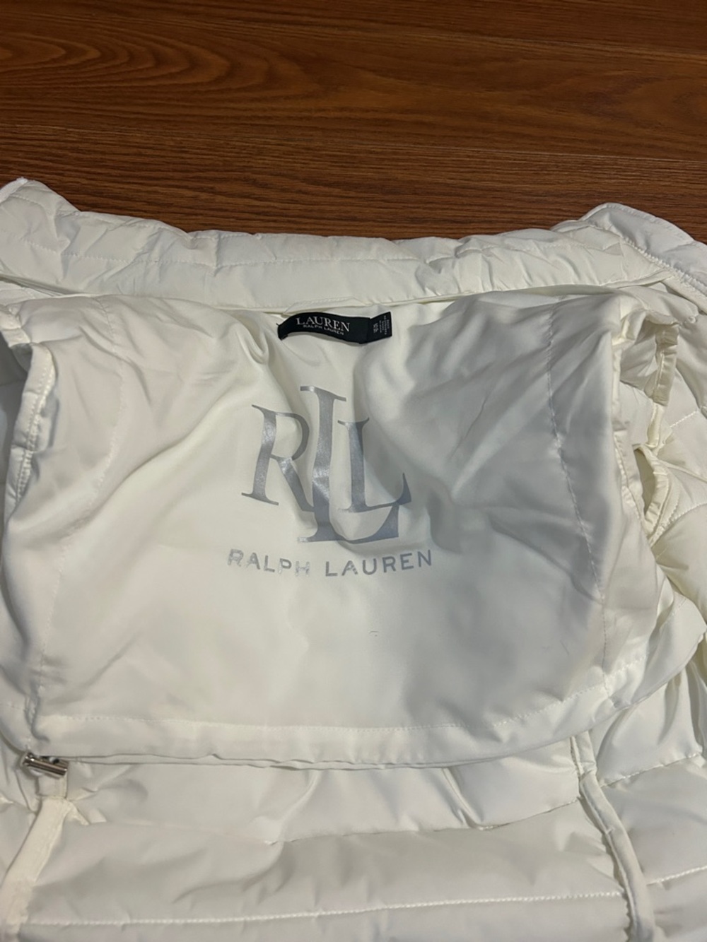 Lauren Ralph Lauren Stark White Quilted Travel Hooded Puffer Jacket Size XS - Picture 12 of 12